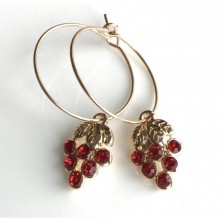 Taşlı Üzüm Salkımı Küpe