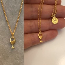 Gümüş Minimal Kadeh Kolye - Gold