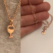 Gümüş Minimal Kadeh Kolye - Rose