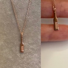 Gümüş Minimal Şişe Kolye - Rose