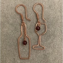 Gümüş Elde Dövme Tel Küpe - Rose