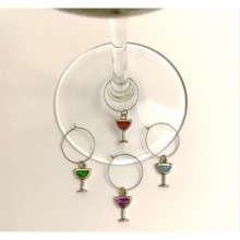 Metal Kadeh Süsü Seti - 4’lü Mineli Kadehler