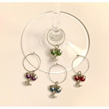 Metal Kadeh Süsleri Seti - 4’lü Tokuşan Mineli Kadeh