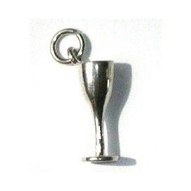 3D Gümüş Uzun Şarap Kadehi Erkek Kolye Ucu