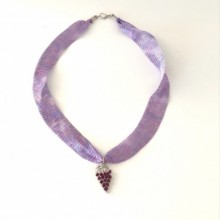 Mor Üzüm Kolye Titanyum İpli