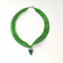 Yeşil Üzüm Kolye Titanyum İpli