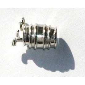 3D Gümüş Şarap Fıçısı Erkek Kolye Ucu