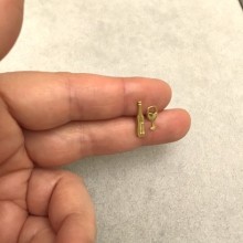 Gümüş Minimal Şişe ve Kadeh Küpe - Gold, Rose